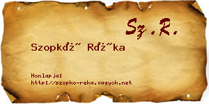 Szopkó Réka névjegykártya